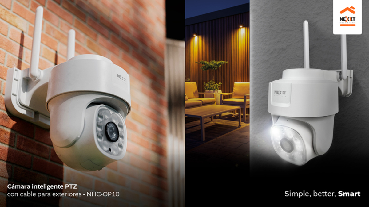 La empresa fabricante de soluciones de conectividad y domótica anunció la disponibilidad en el país de su cámara inteligente Wi-Fi motorizada para exterior NHC-OP10. Diseñada para reforzar la seguridad, permite monitorear zonas extensas, a la vez que garantiza imágenes nítidas en tiempo real o grabadas. La cámara es compatible con el avanzado protocolo ONVIF y con NEXXT VIEW, el servicio de Nexxt Home que permite acceder a la transmisión en vivo de hasta 16 cámaras inteligentes desde un mismo dispositivo con solo escanear un código QR.